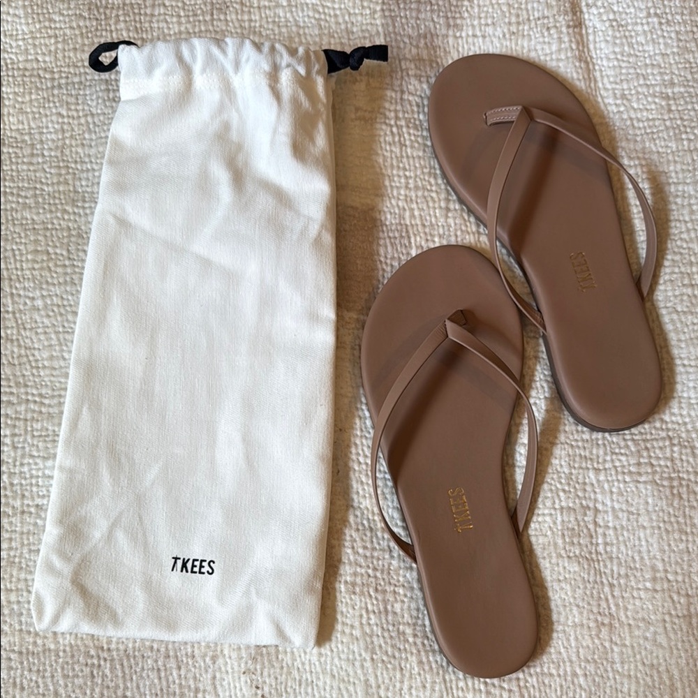 NWOT TKEES Lily Nudes Sandals with dust bag - Picture 3 of 12